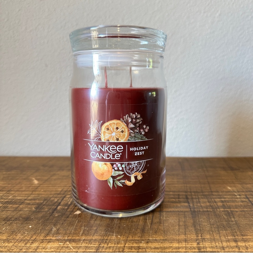 NEW Yankee Candle Christmas Holiday Zest Scent Double Wick Large Jar 20oz